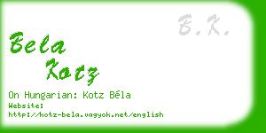 bela kotz business card